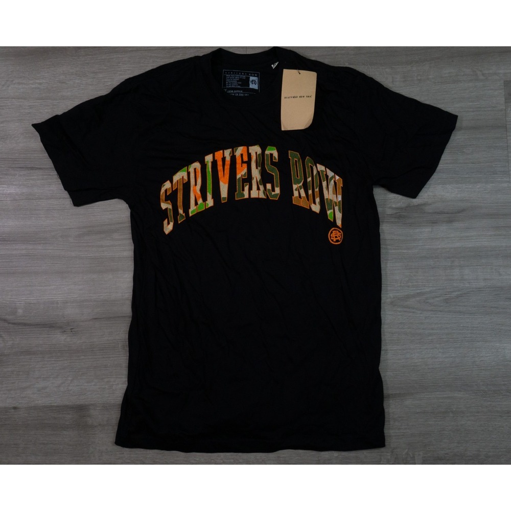 New Strivers Row USA Camo Arch Logo Crew T-Shirt Mens Small Black 521-8208